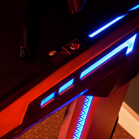 Lynx Aluminium Carbon Gaming Tisch mit LED-Beleuchtung - X Rocker EU