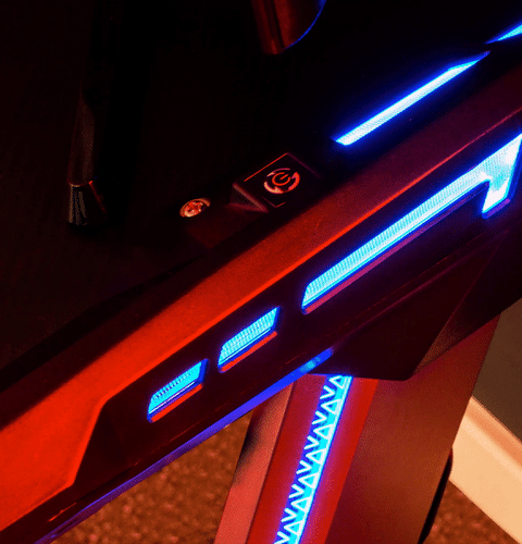Lynx Aluminium Carbon Gaming Tisch mit LED-Beleuchtung - X Rocker EU