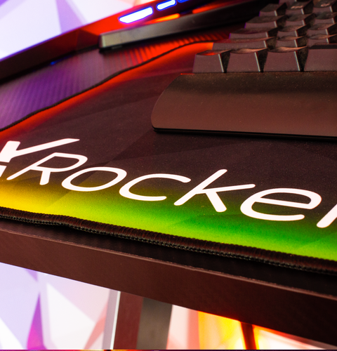 Lynx Aluminium Carbon Gaming Tisch mit LED-Beleuchtung - X Rocker EU