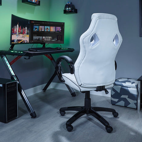 Maverick Gaming Bürostuhl für Teenager - Weiß/Schwarz - X Rocker EU