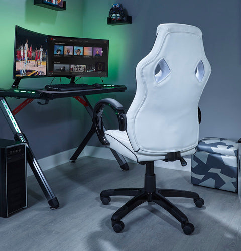 Maverick Gaming Bürostuhl für Teenager - Weiß/Schwarz - X Rocker EU