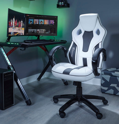Maverick Gaming Bürostuhl für Teenager - Weiß/Schwarz - X Rocker EU