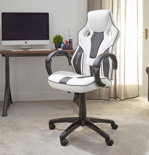 Maverick Gaming Bürostuhl für Teenager - Weiß/Schwarz - X Rocker EU