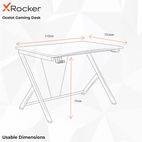 Ocelot Aluminium Carbon Gaming Tisch mit Stickern in Rot & Blau - X Rocker EU