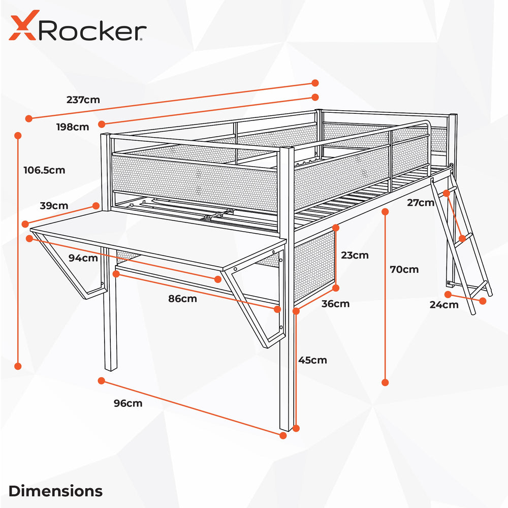 Sanctum Gaming Etagenbett mit Schreibtisch - X Rocker EU