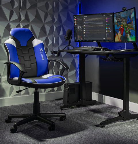 Saturn Gaming Bürostuhl für Teenager - Blau - X Rocker EU
