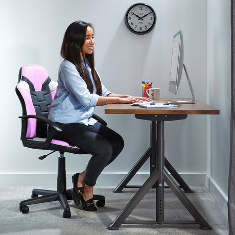 Saturn Gaming Bürostuhl für Teenager - Pink/Hellblau - X Rocker EU