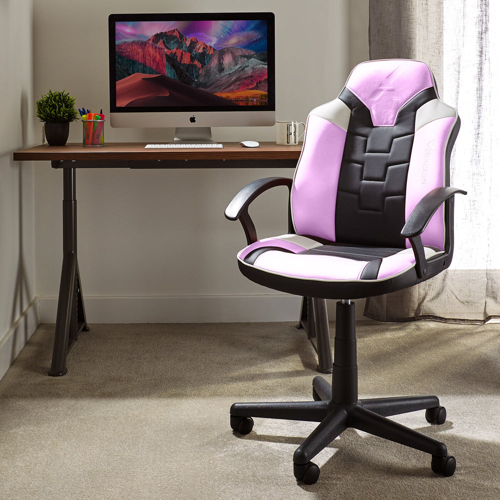 Saturn Gaming Bürostuhl für Teenager - Pink/Hellblau - X Rocker EU