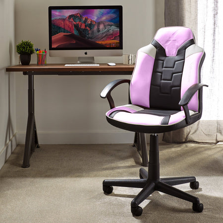 Saturn Gaming Bürostuhl für Teenager - Pink/Hellblau - X Rocker EU