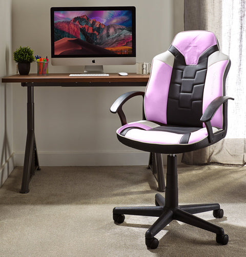 Saturn Gaming Bürostuhl für Teenager - Pink/Hellblau - X Rocker EU