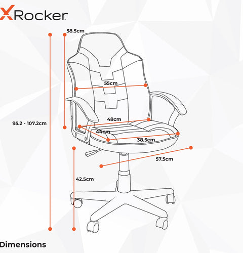 Saturn Gaming Bürostuhl für Teenager - Rot - X Rocker EU