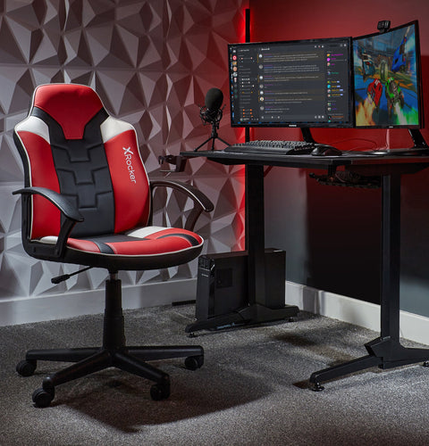 Saturn Gaming Bürostuhl für Teenager - Rot - X Rocker EU