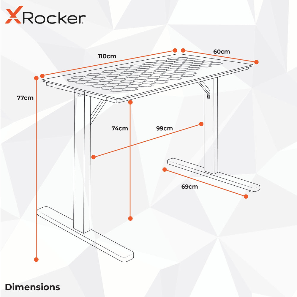 Spectrum RGB Gaming Tisch mit Glasoberfläche & Neo Motion™ RGB Beleuchtung - X Rocker EU