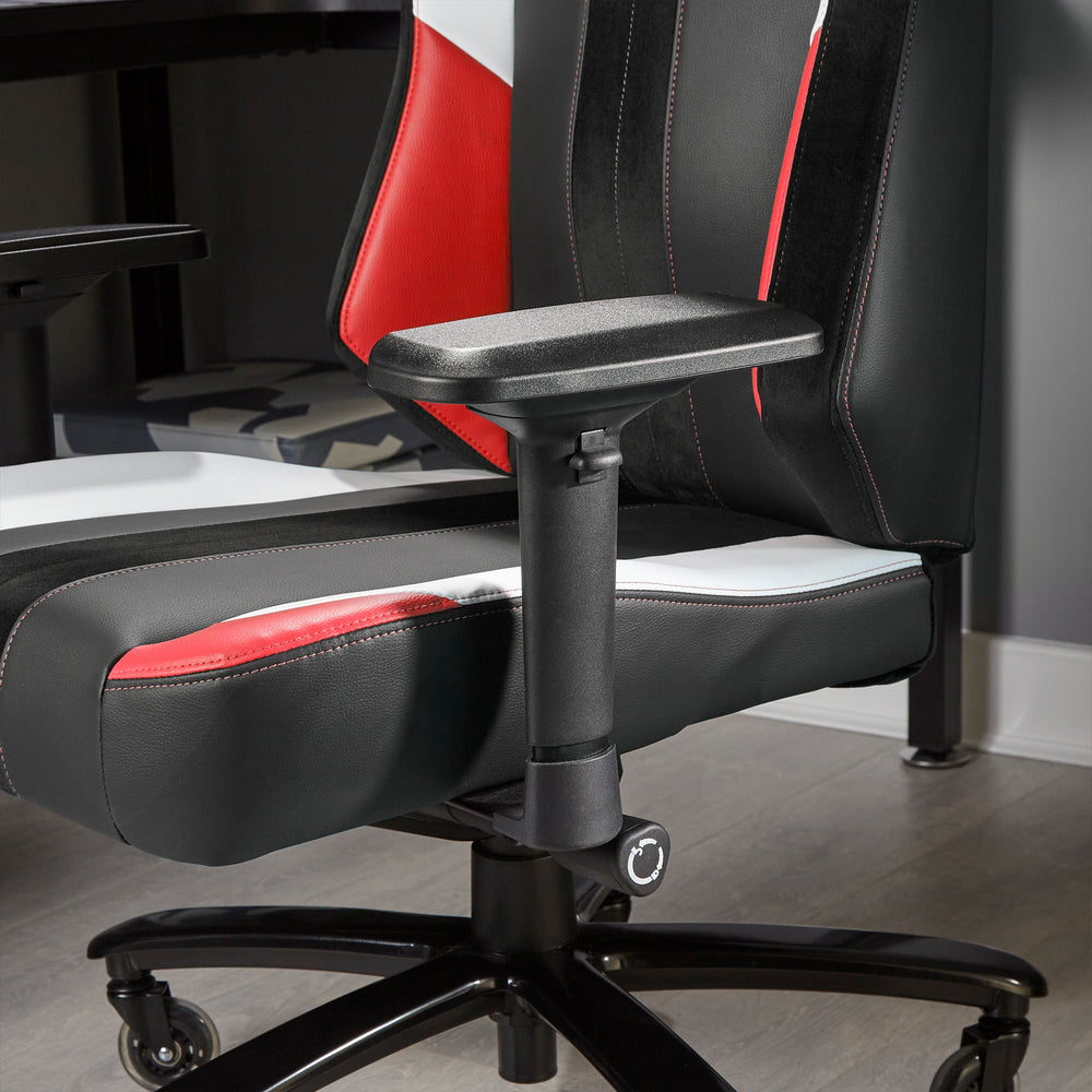 Echo XL ergonomischer Gaming Stuhl belastbar bis 180 kg - Rot/Schwarz