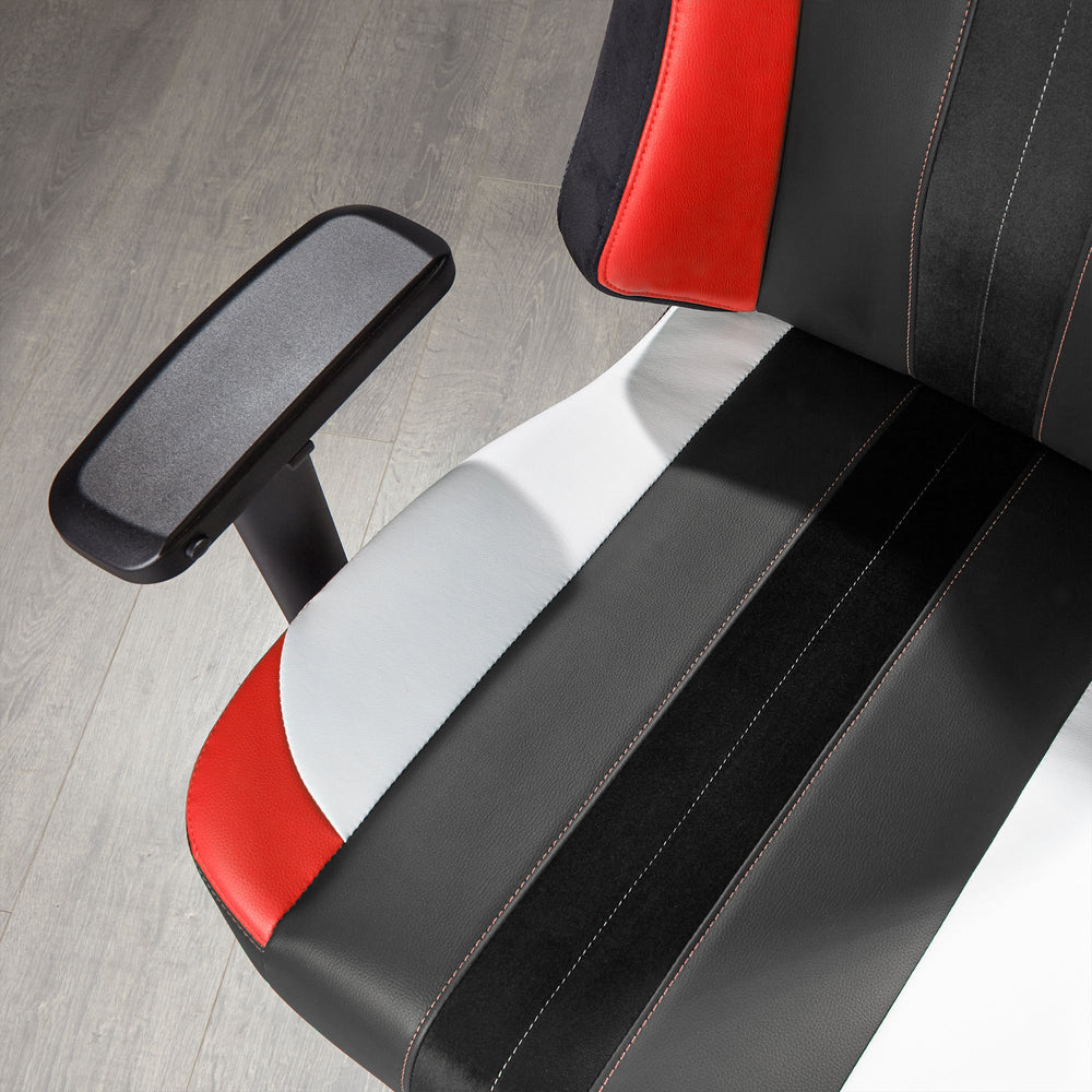 Echo XL ergonomischer Gaming Stuhl belastbar bis 180 kg - Rot/Schwarz