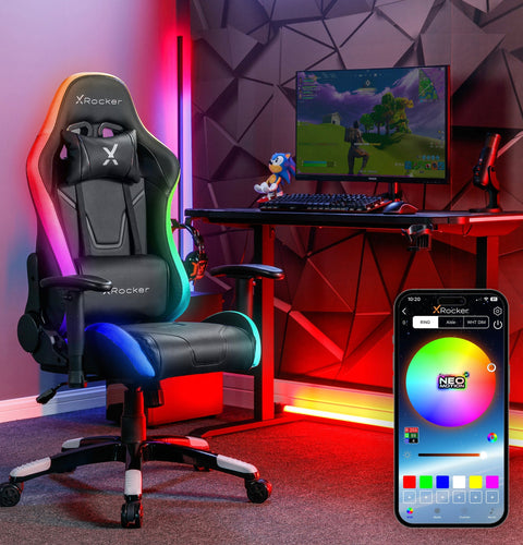 Agility Compact RGB Bürostuhl für Kinder & Teenager mit Beleuchtung - X Rocker EU
