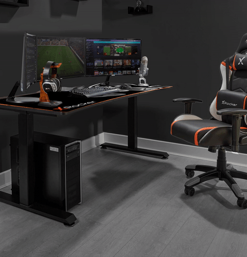 Cougar XL Höhenverstellbarer Ultra Wide Aluminium Carbon Gaming Tisch - X Rocker EU