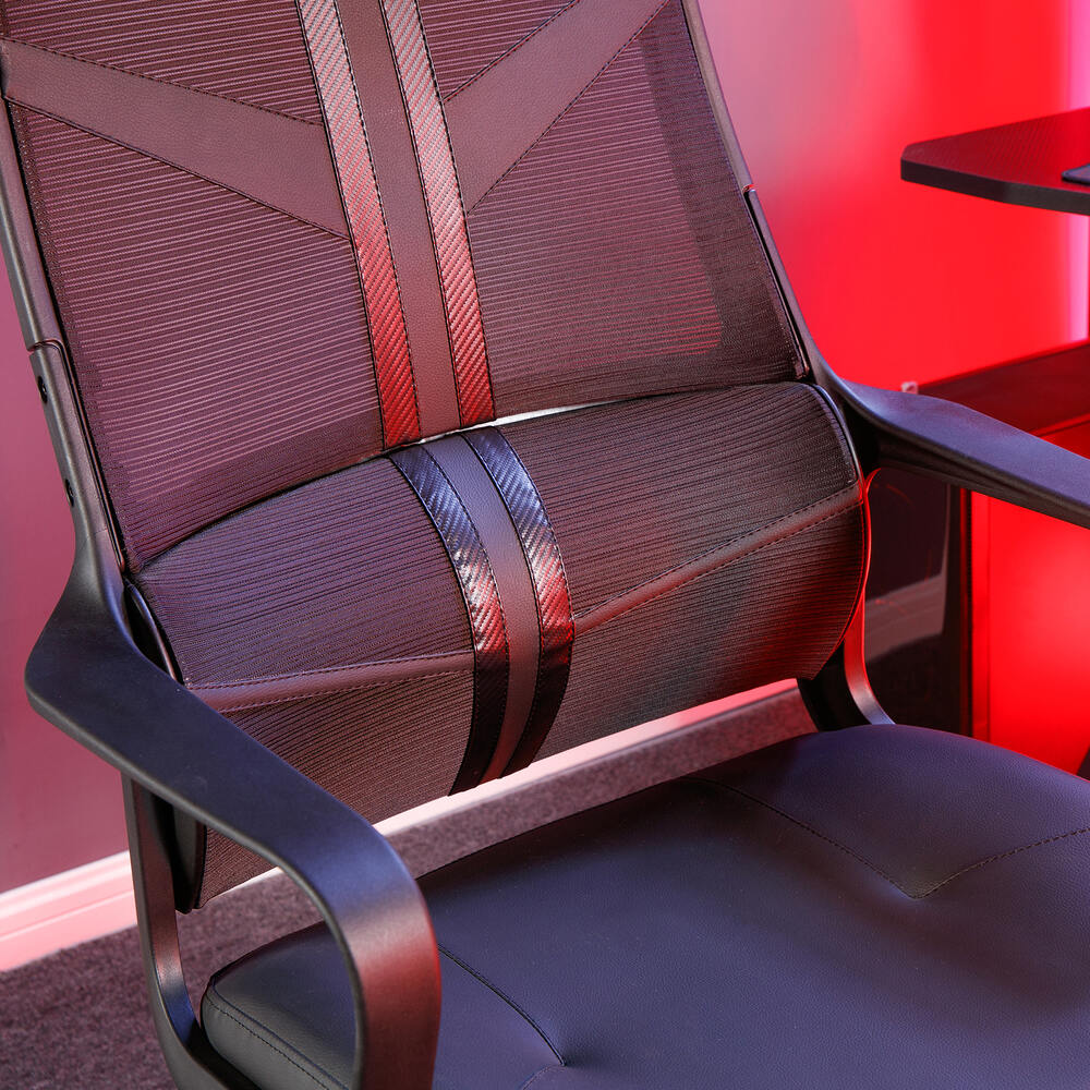 Helix Gaming Bürodrehstuhl mit Mesh Netzstoff Rückenlehne - Schwarz