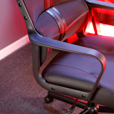 Helix Gaming Bürodrehstuhl mit Mesh Netzstoff Rückenlehne - Schwarz