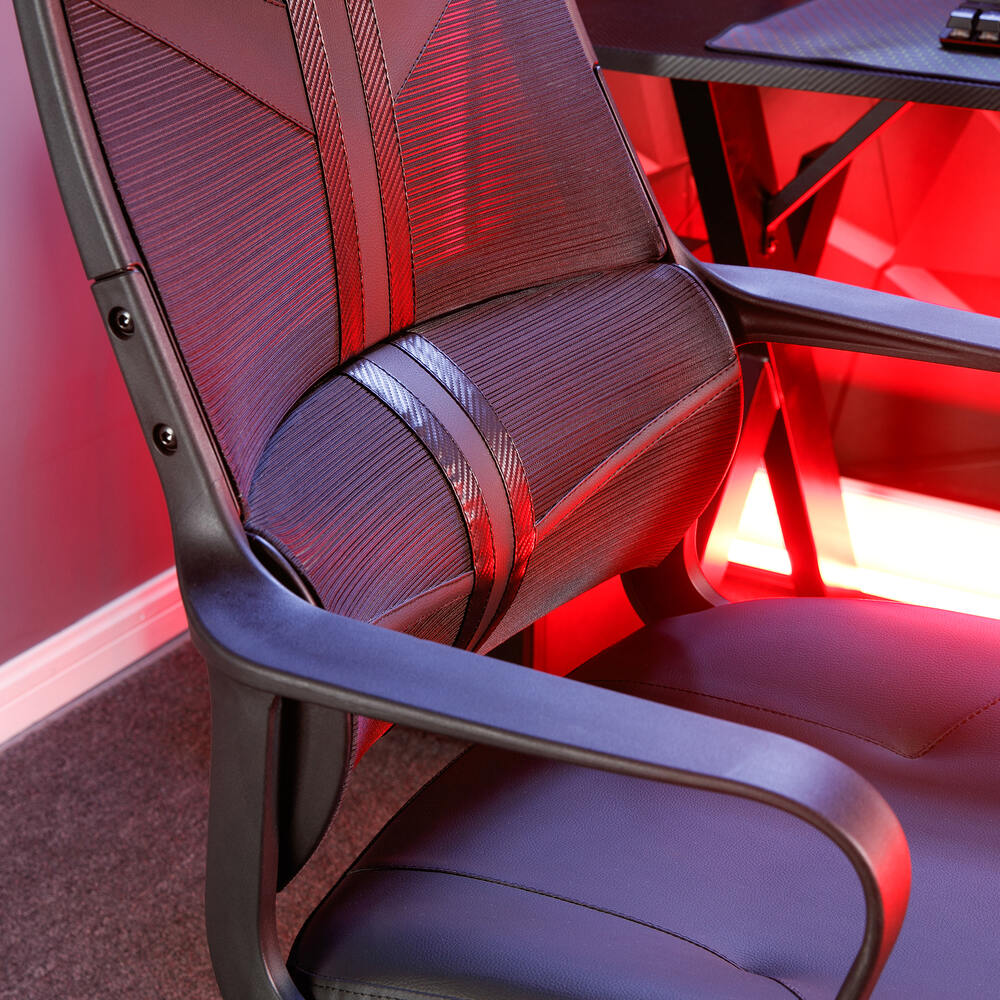 Helix Gaming Bürodrehstuhl mit Mesh Netzstoff Rückenlehne - Schwarz