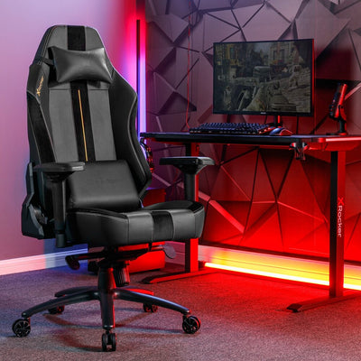 Onyx Moderner Gaming Bürodrehstuhl - Gold - X Rocker EU