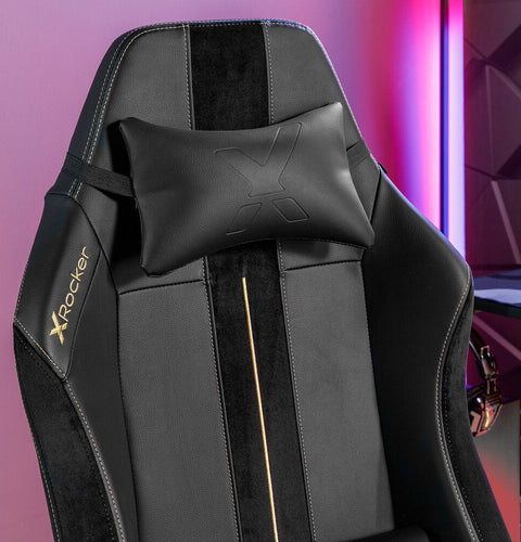Onyx Moderner Gaming Bürodrehstuhl - Gold - X Rocker EU