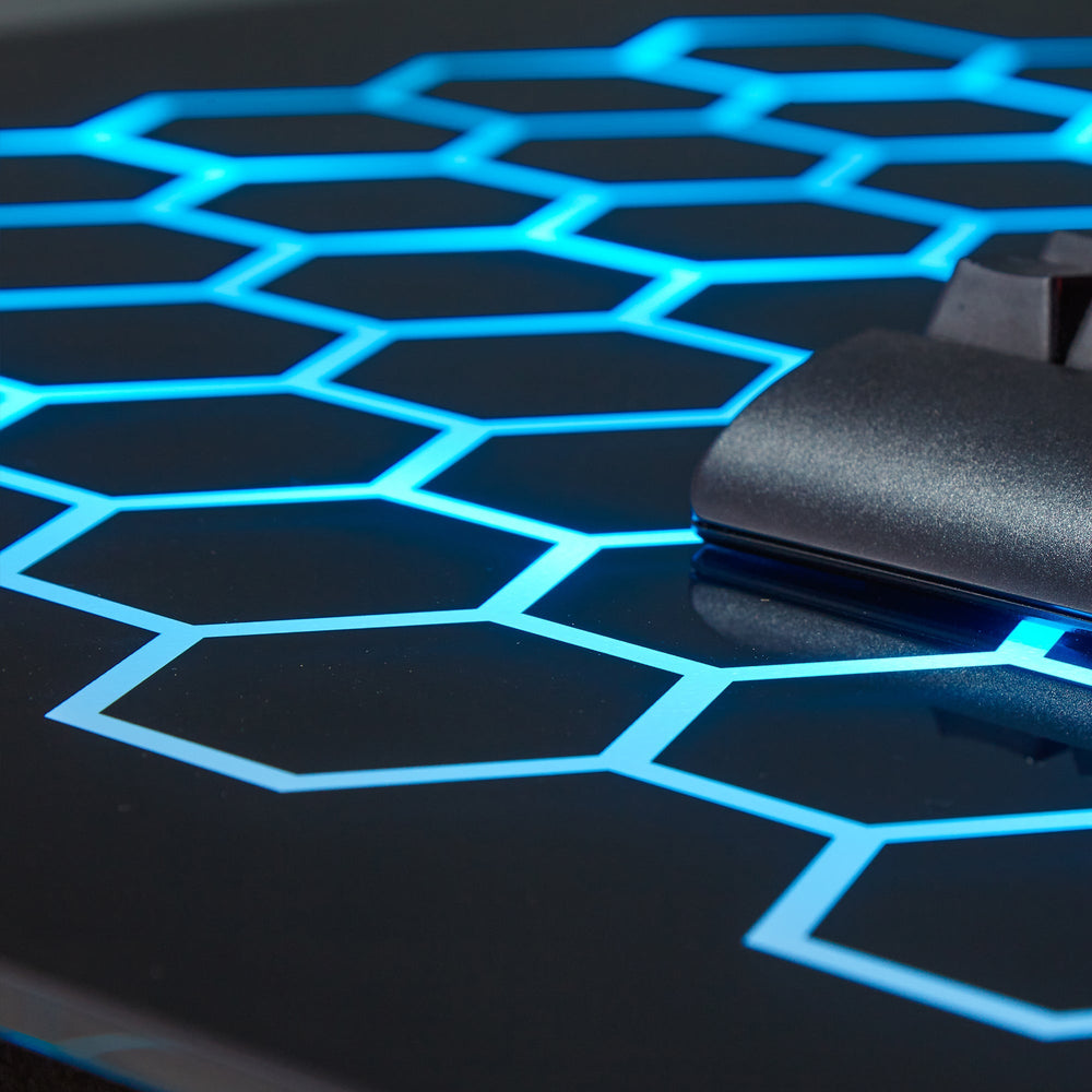 Spectrum RGB Gaming Tisch mit Glasoberfläche & Neo Motion™ RGB Beleuchtung - X Rocker EU