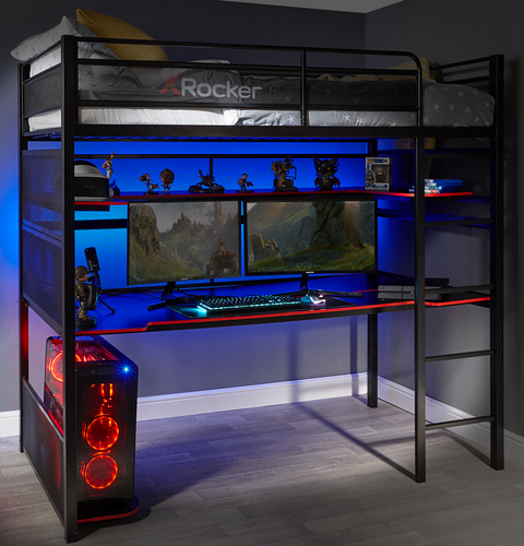 Battlebunk Gaming Hochbett mit XL-Schreibtisch - X Rocker EU